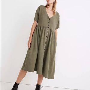 Madewell Lightspun Button-front Midi Dress size small